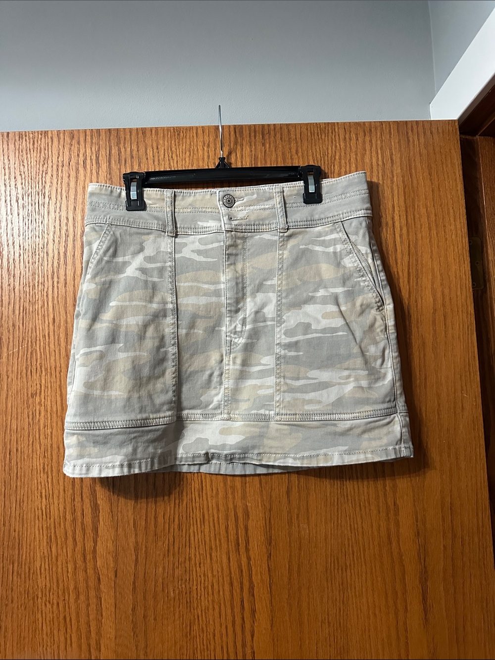 Express Women's Mini Skirt — Beige Camouflage